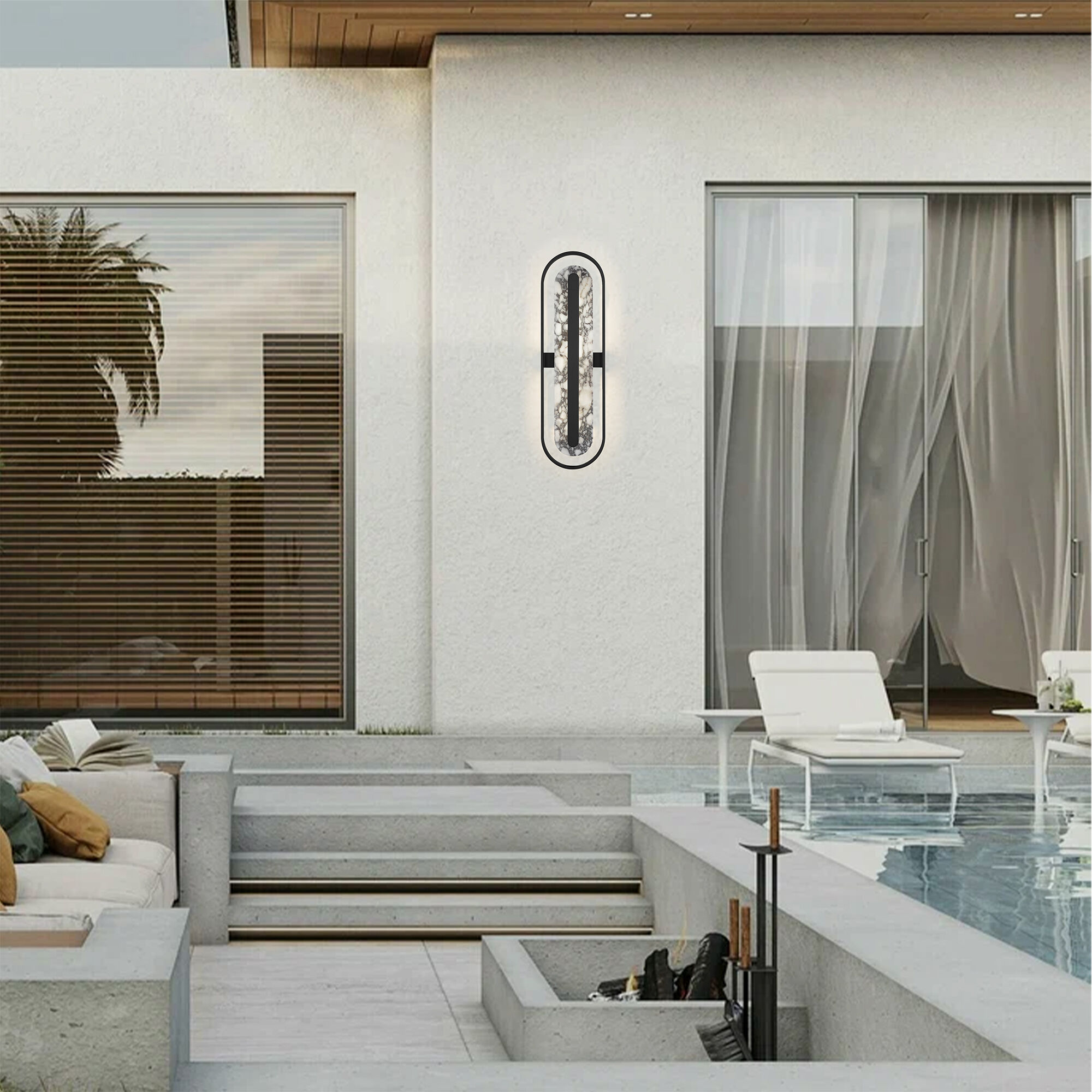 Roundabout LED 34 inch Sand Black Outdoor Wall Sconce